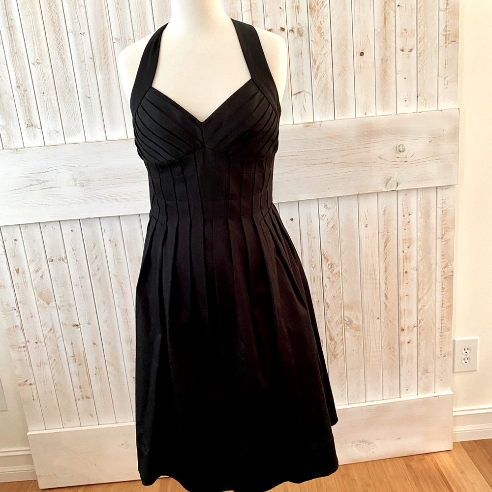 Black satin cocktail dress, Calvin Klein